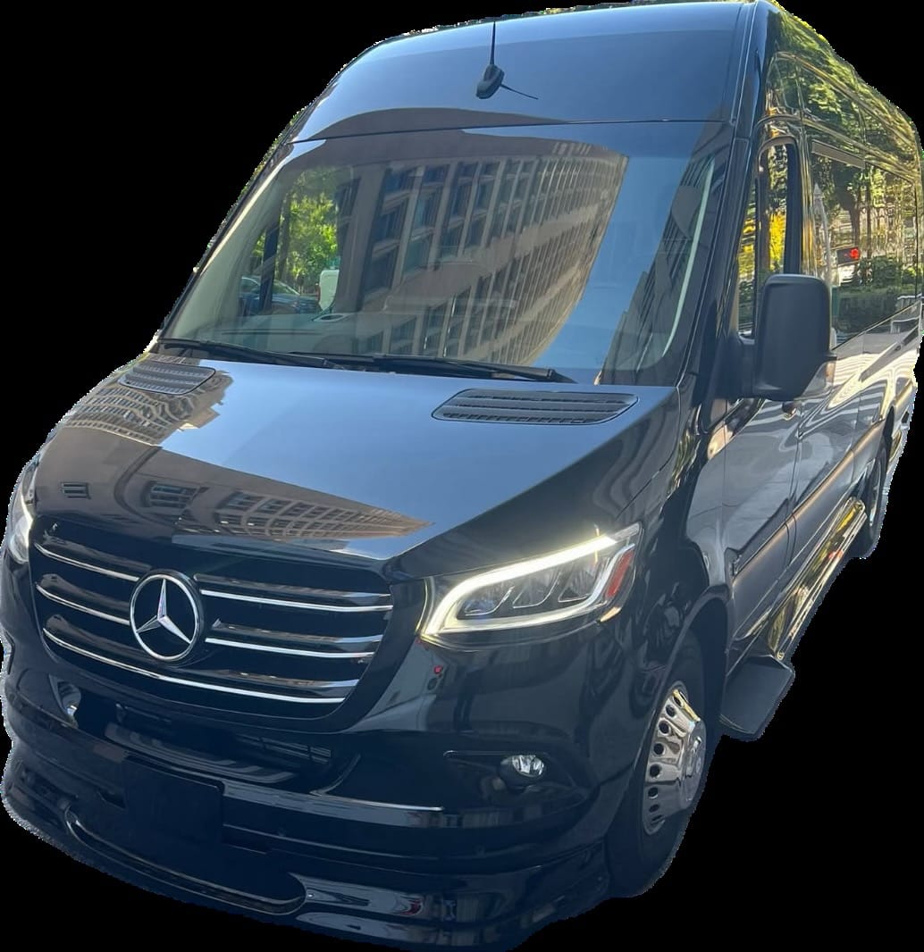 Coach-style bus for private group transportation